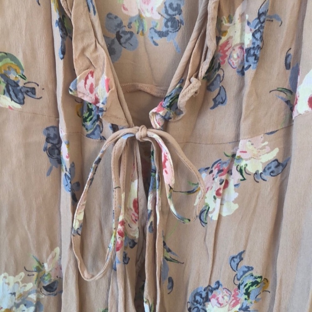ASOS ruffle floral long shirt top - Picture 2 of 8